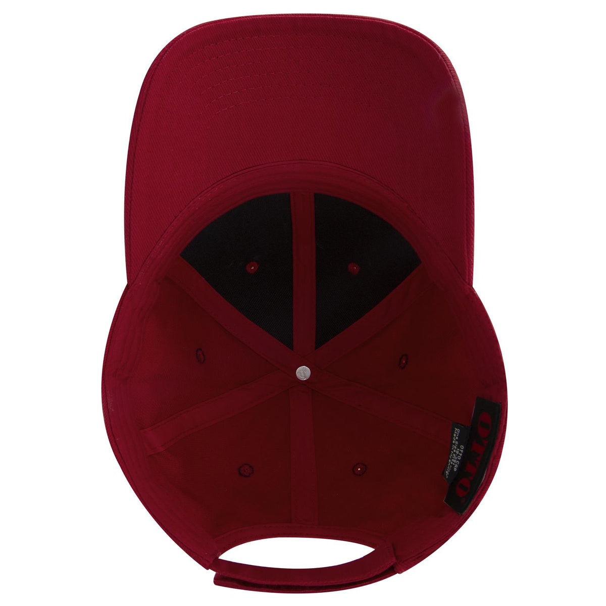 Inside View of 002 - Red OTTO CAP 6 Panel Low Profile Baseball Cap