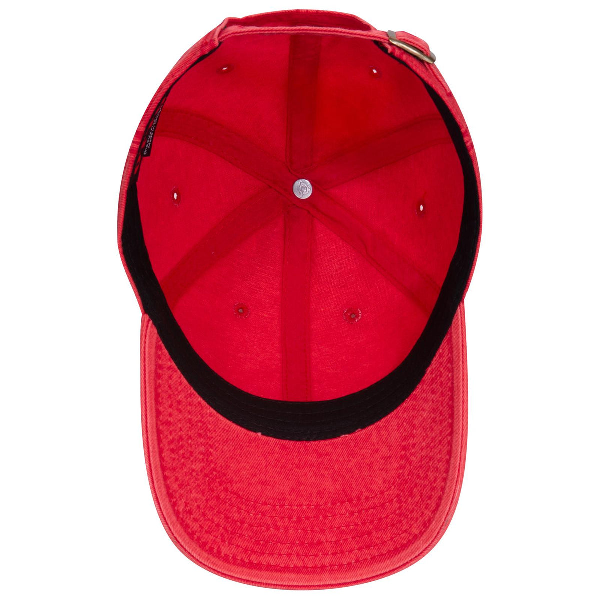 Inside View of 002 - Red OTTO CAP 6 Panel Low Profile Dad Hat