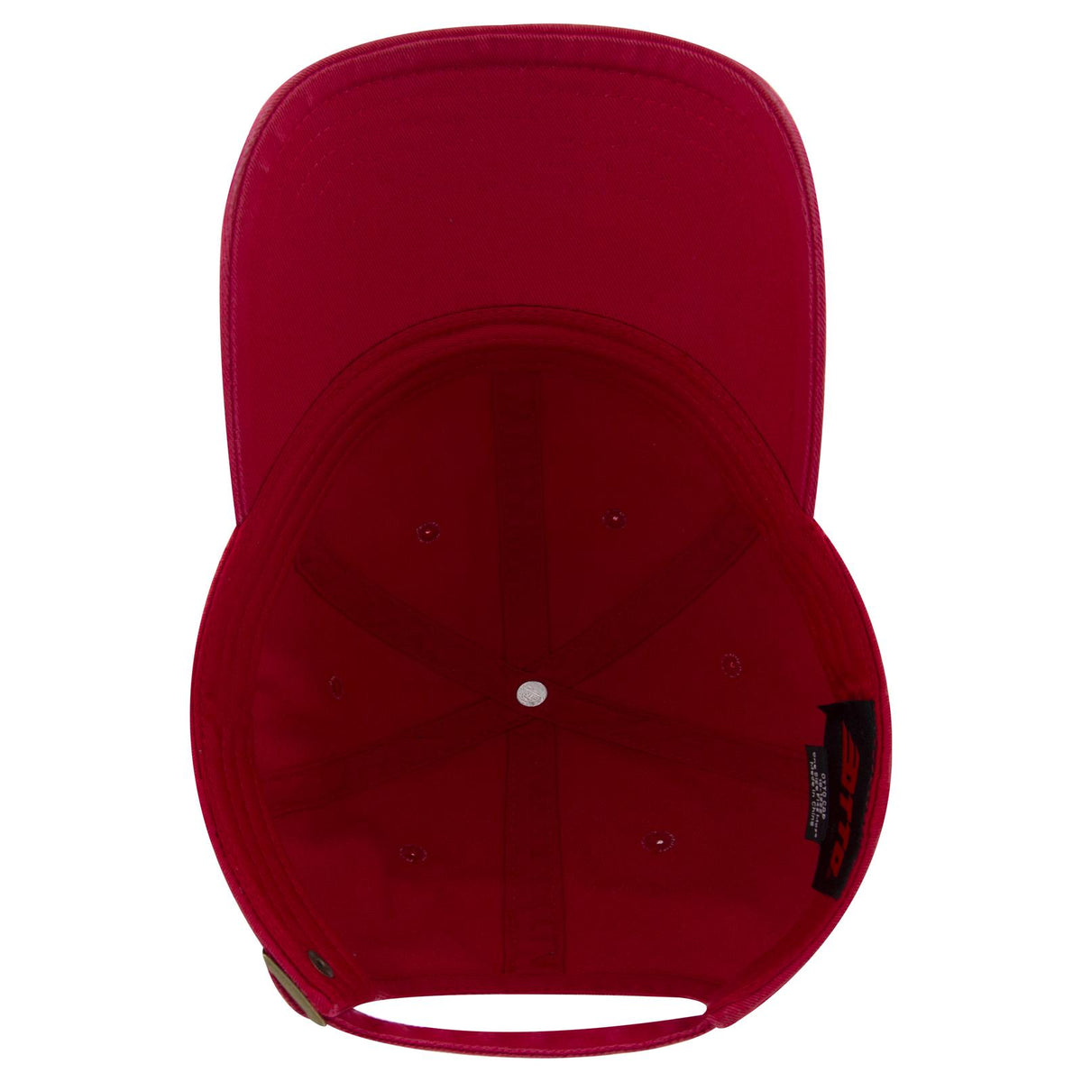 Inside View of 002 - Red OTTO CAP 6 Panel Low Profile Dad Hat