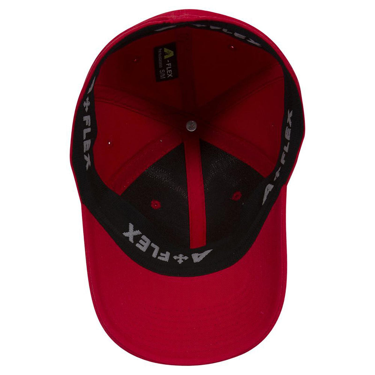 Inside View of 002 - Red OTTO CAP "OTTO A-FLEX" Fitted 6 Panel Low Profile Baseball Cap