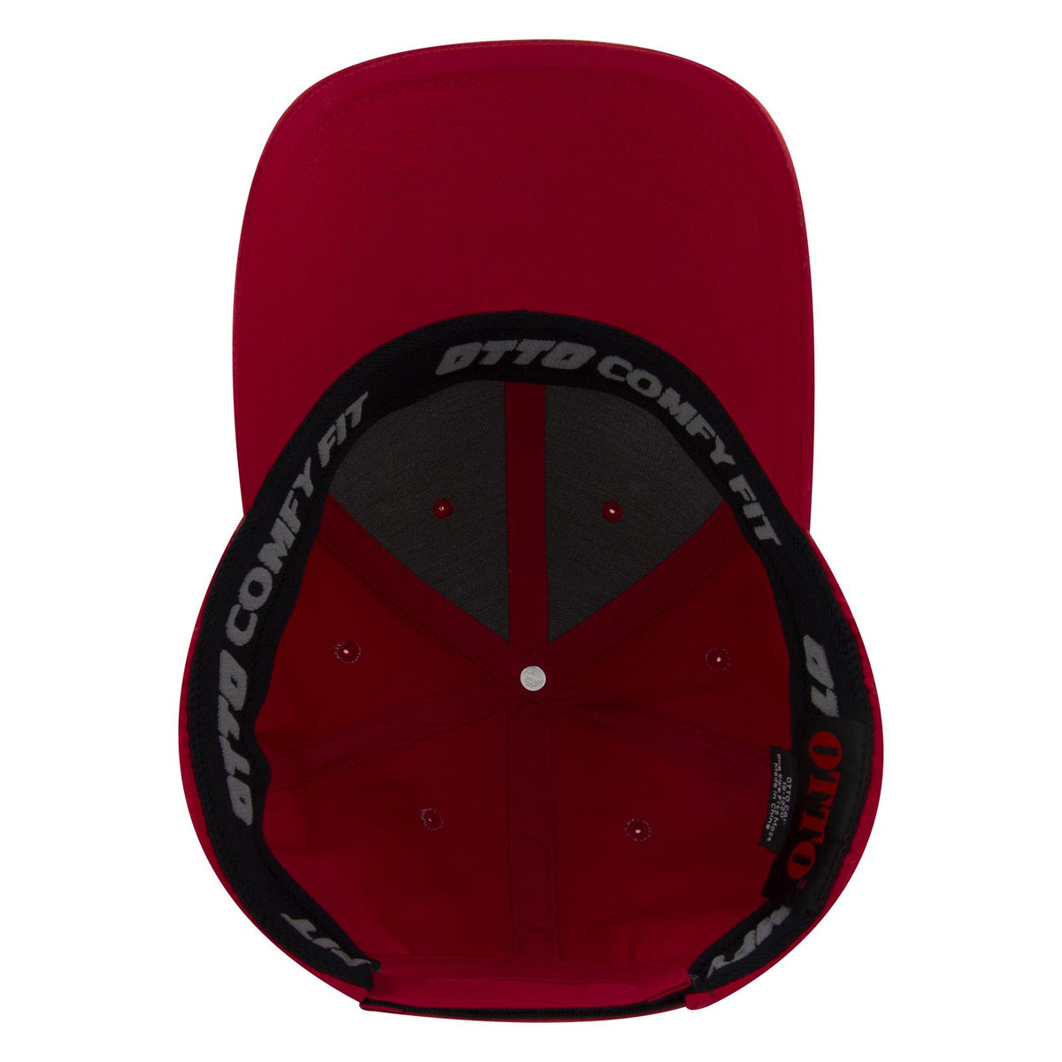 Inside View of 002 - Red OTTO CAP "OTTO COMFY FIT" 6 Panel Low Profile Baseball Cap