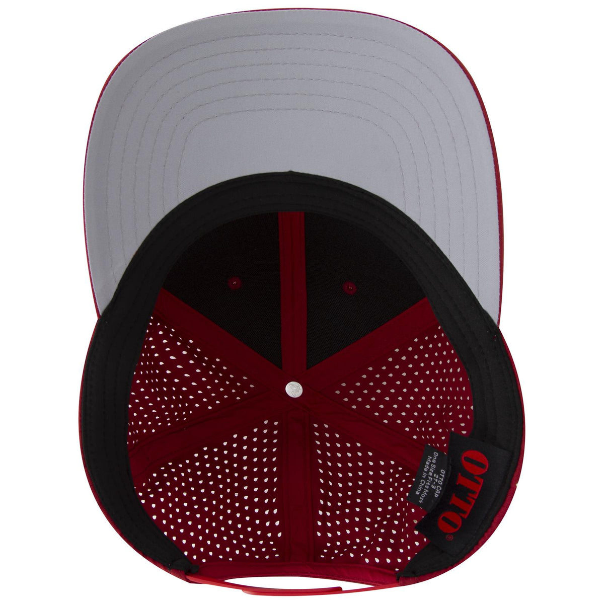 Inside View of 002 - Red OTTO CAP "OTTO COMFY FIT" 6 Panel Mid Profile Baseball Cap
