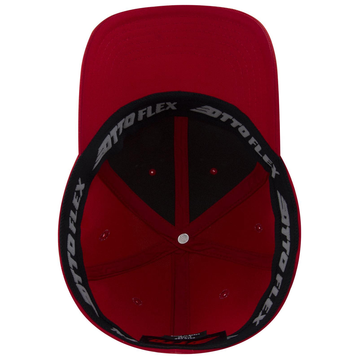 Inside View of 002 - Red OTTO CAP "OTTO FLEX" Fitted 6 Panel Low Profile Baseball Cap