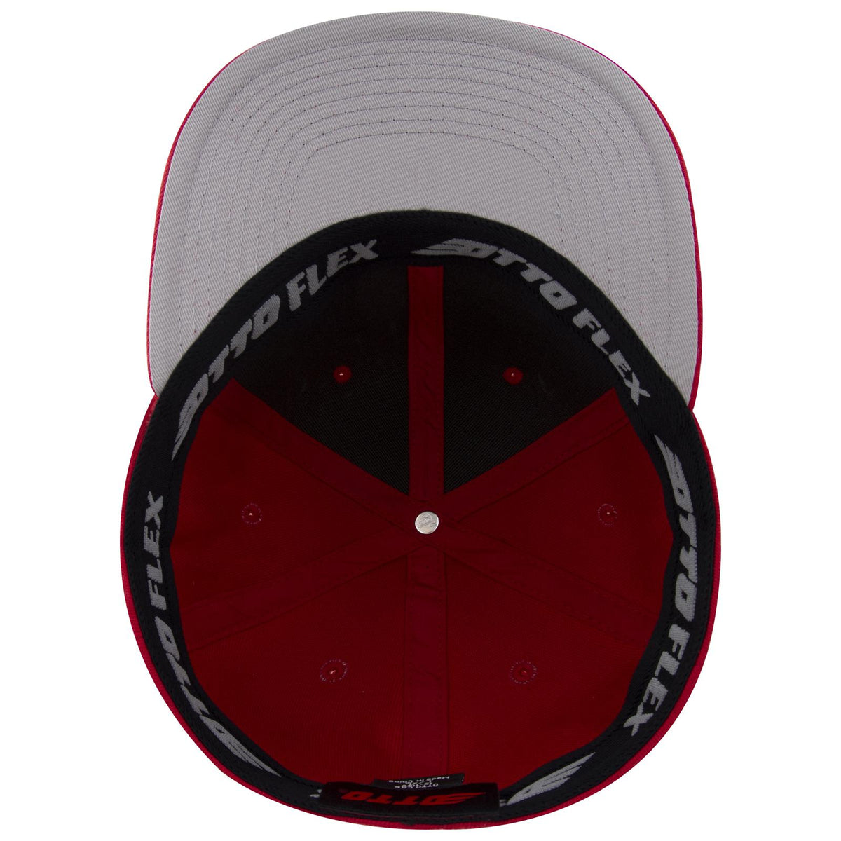 Inside View of 002 - Red OTTO CAP "OTTO FLEX" Fitted 6 Panel Pro Style Baseball Cap