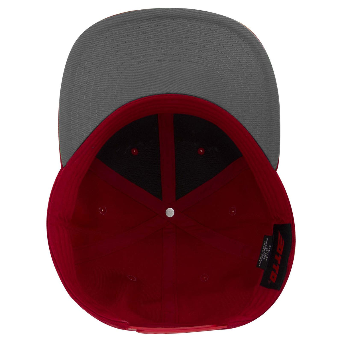 Inside View of 002 - Red OTTO CAP "OTTO SNAP" 6 Panel Pro Style Snapback Hat