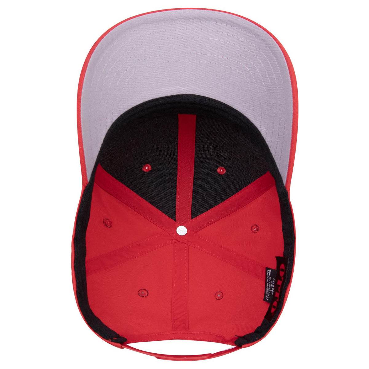 Inside View of 002 - Red OTTO CAP Seamless 6 Panel Mid Profile Baseball Cap