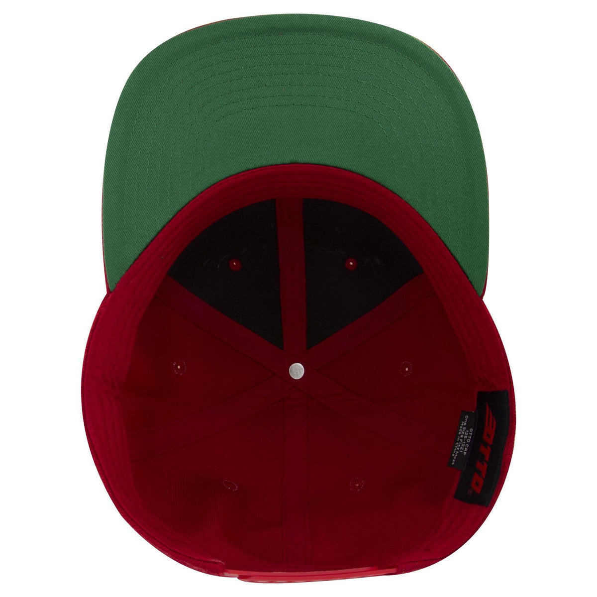 Inside View of 002A - Red OTTO CAP "OTTO SNAP" 6 Panel Pro Style Snapback Hat
