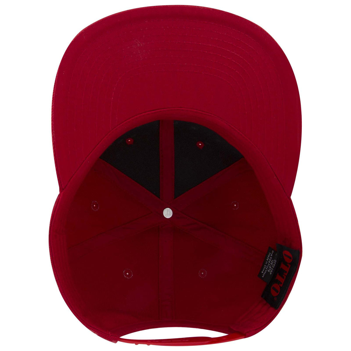 Inside View of 002B - Red OTTO CAP "OTTO SNAP" 6 Panel Pro Style Snapback Hat