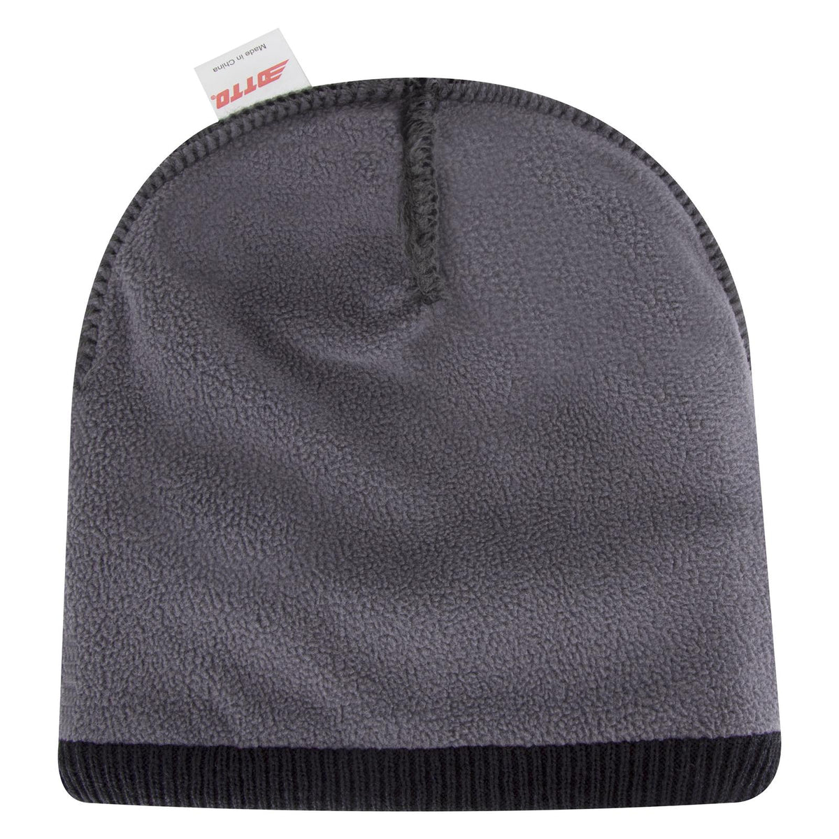 Inside View of 003 - Black OTTO CAP 12" Classic Knit Beanie w/ Inside Fleece Lining & Rib Knit Cuff