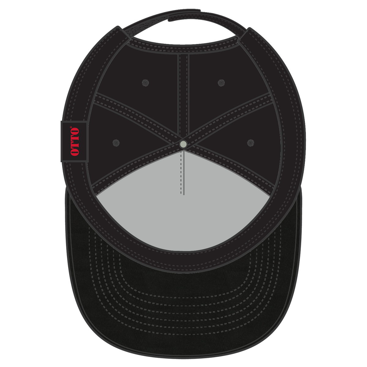 Inside View of 003 - Black OTTO CAP 5 Panel Low Profile Baseball Cap