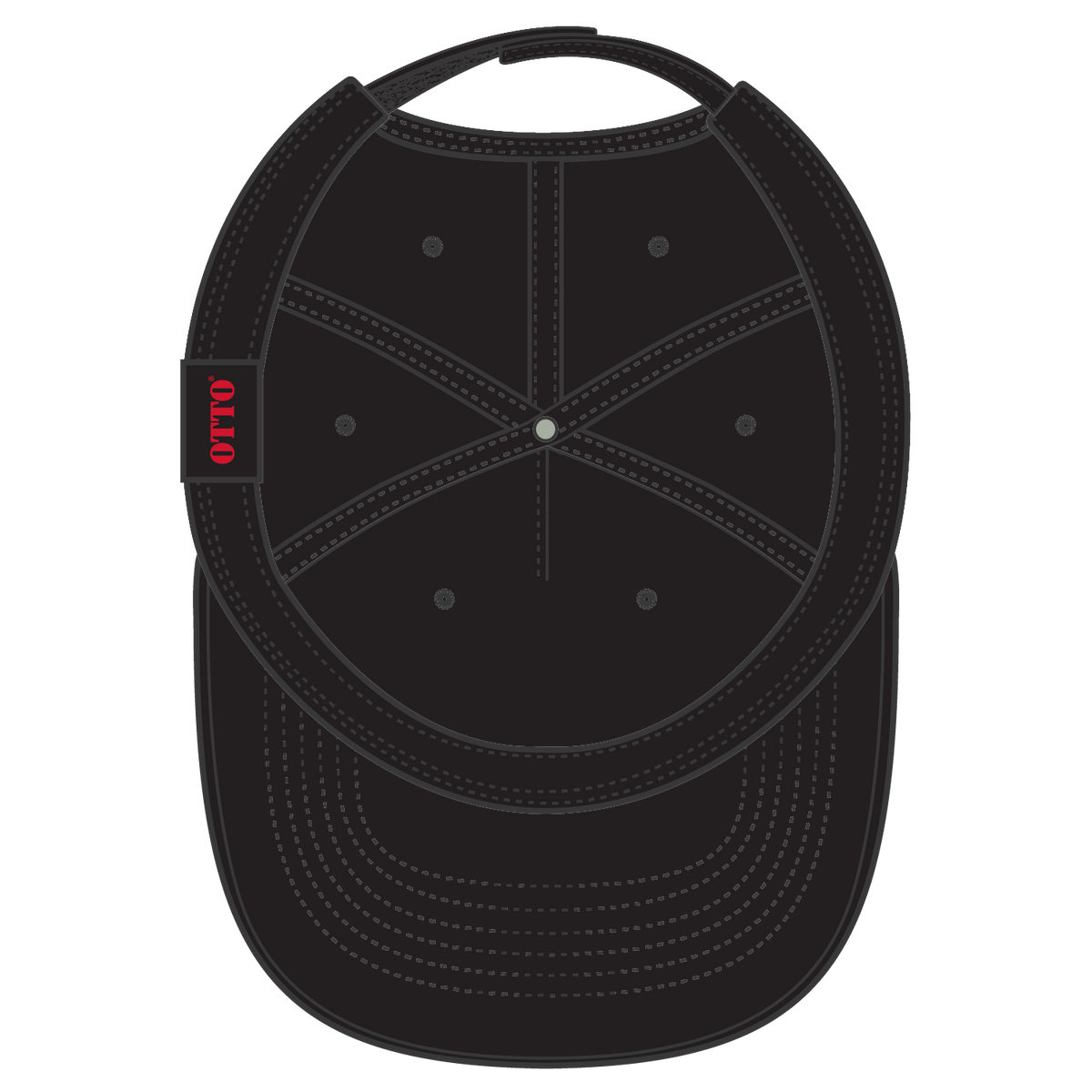 Inside View of 003 - Black OTTO CAP 5 Panel Low Profile Dad Hat
