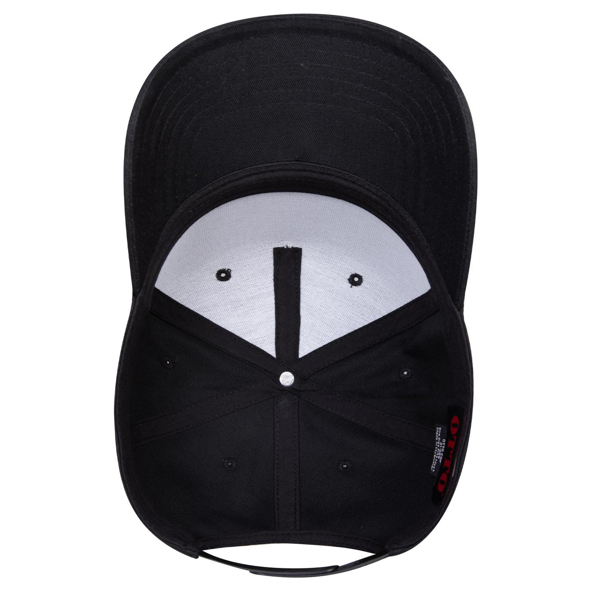 Inside View of 003 - Black OTTO CAP 5 Panel Mid Profile Baseball Cap