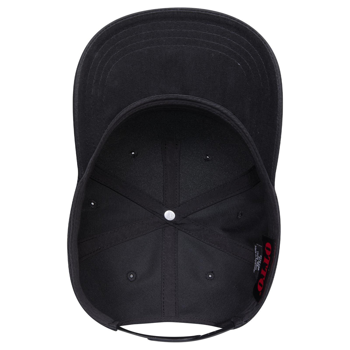 Inside View of 003 - Black OTTO CAP 5 Panel Mid Profile Baseball Cap