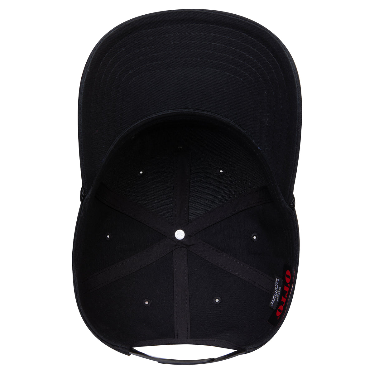 Inside View of 003 - Black OTTO CAP 5 Panel Mid Profile Baseball Cap