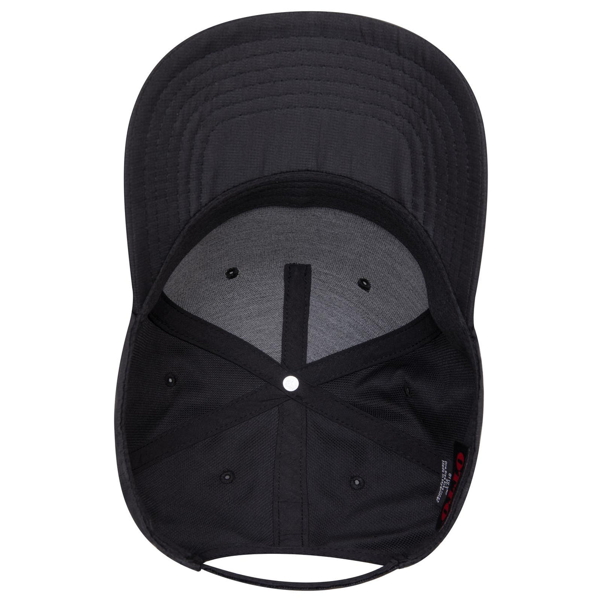 Inside View of 003 - Black OTTO CAP 5 Panel Mid Profile Baseball Cap