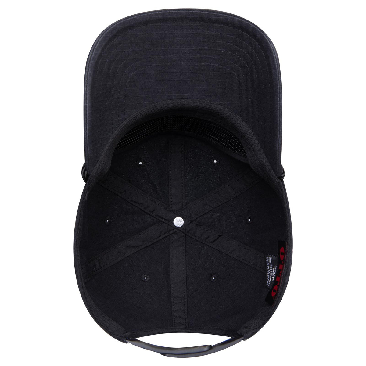 Inside View of 003 - Black OTTO CAP 5 Panel Mid Profile Baseball Hat