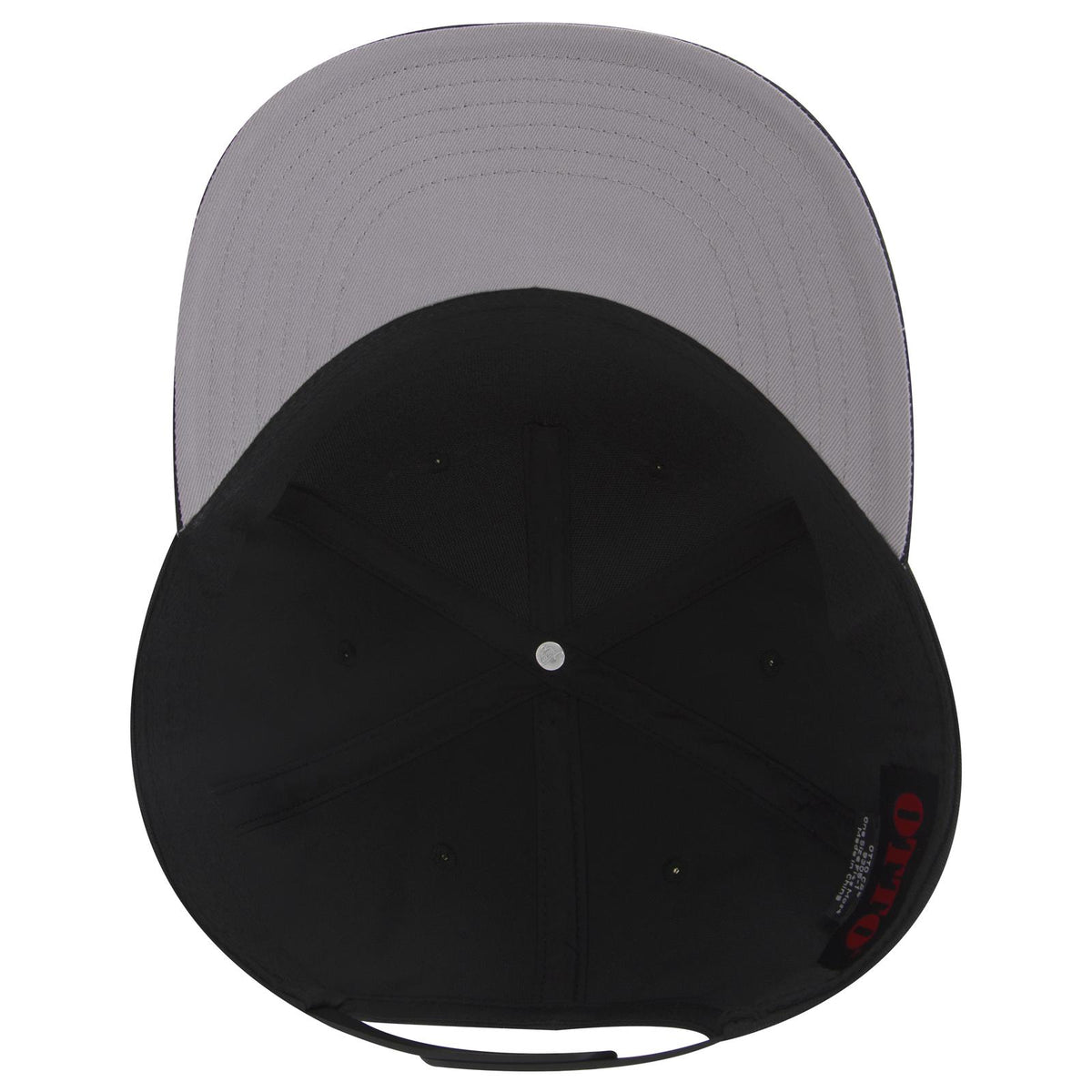 Inside View of 003 - Black OTTO CAP 5 Panel Pro Style Baseball Cap