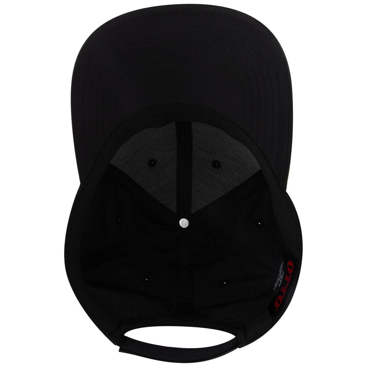 Inside View of 003 - Black OTTO CAP 6 Panel Low Profile Baseball Cap