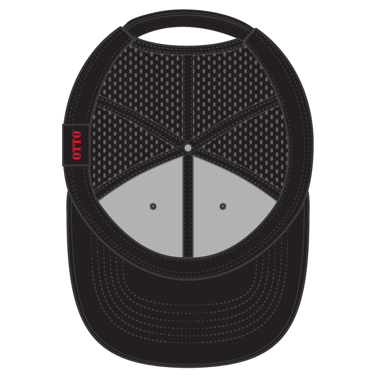 Inside View of 003 - Black OTTO CAP 6 Panel Low Profile Baseball Cap