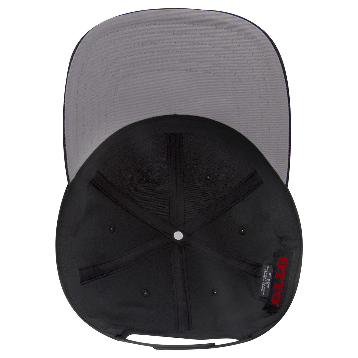 Inside View of 003 - Black OTTO CAP 6 Panel Low Profile Baseball Cap