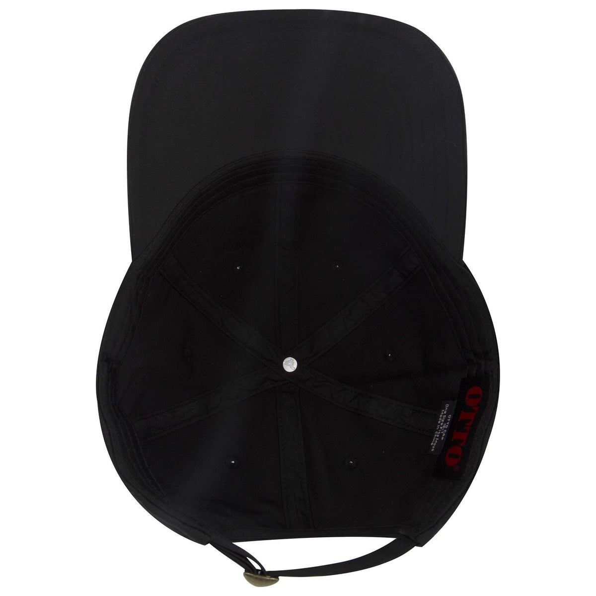 Inside View of 003 - Black OTTO CAP 6 Panel Low Profile Baseball Cap