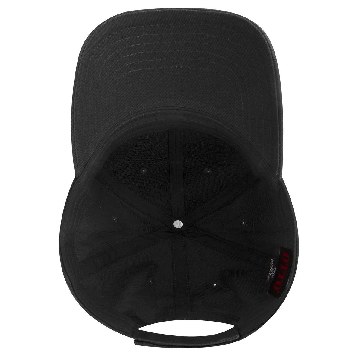 Inside View of 003 - Black OTTO CAP 6 Panel Low Profile Baseball Cap