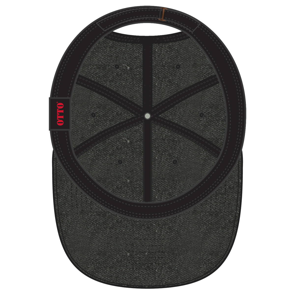 Inside View of 003 - Black OTTO CAP 6 Panel Low Profile Dad Hat