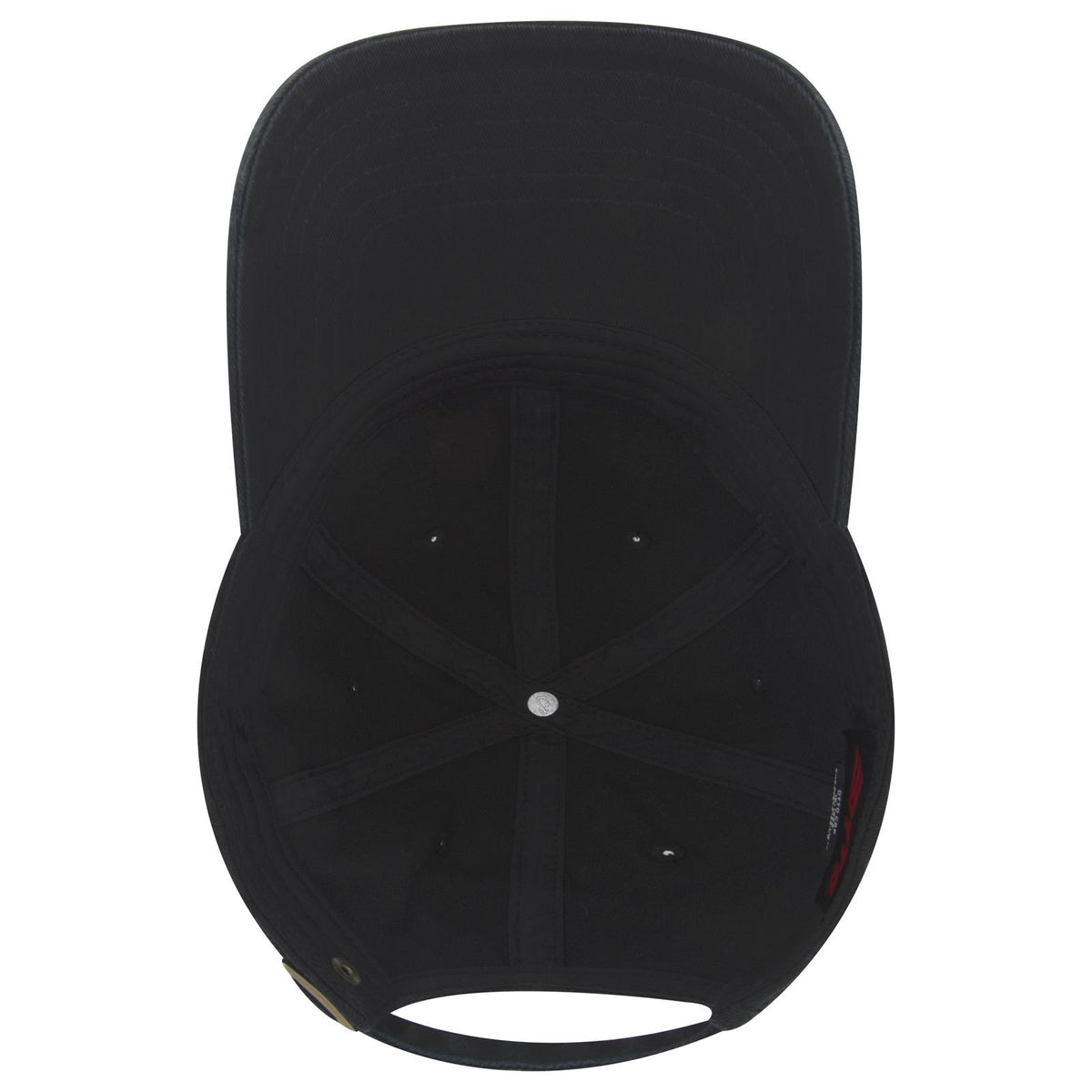 Inside View of 003 - Black OTTO CAP 6 Panel Low Profile Dad Hat