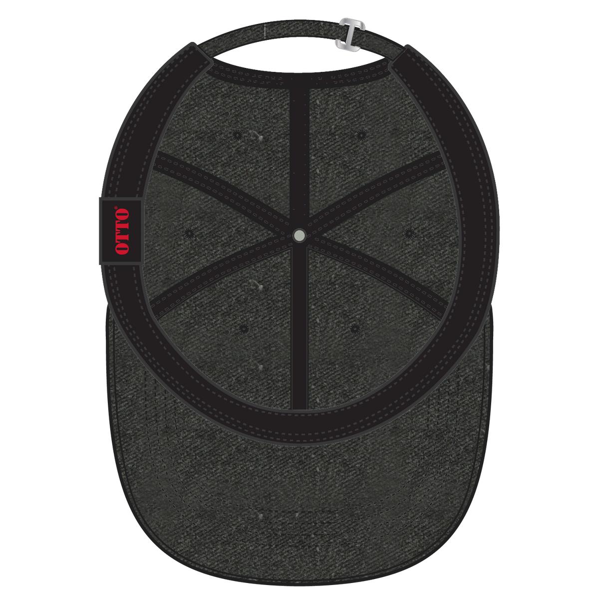 Inside View of 003 - Black OTTO CAP 6 Panel Low Profile Dad Hat