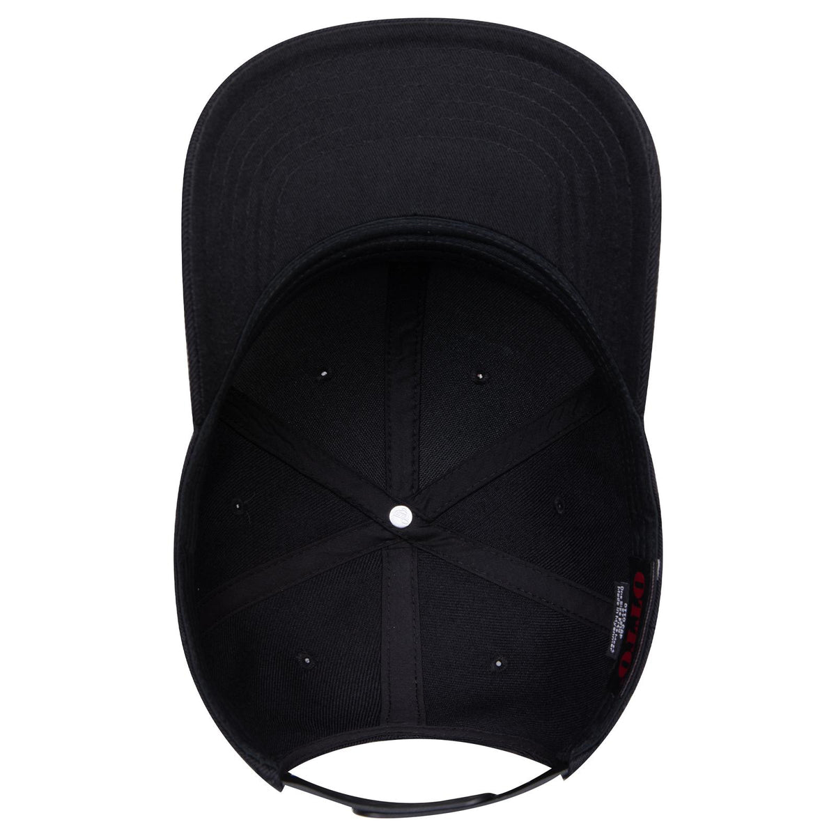 Inside View of 003 - Black OTTO CAP 6 Panel Mid Profile Baseball Cap