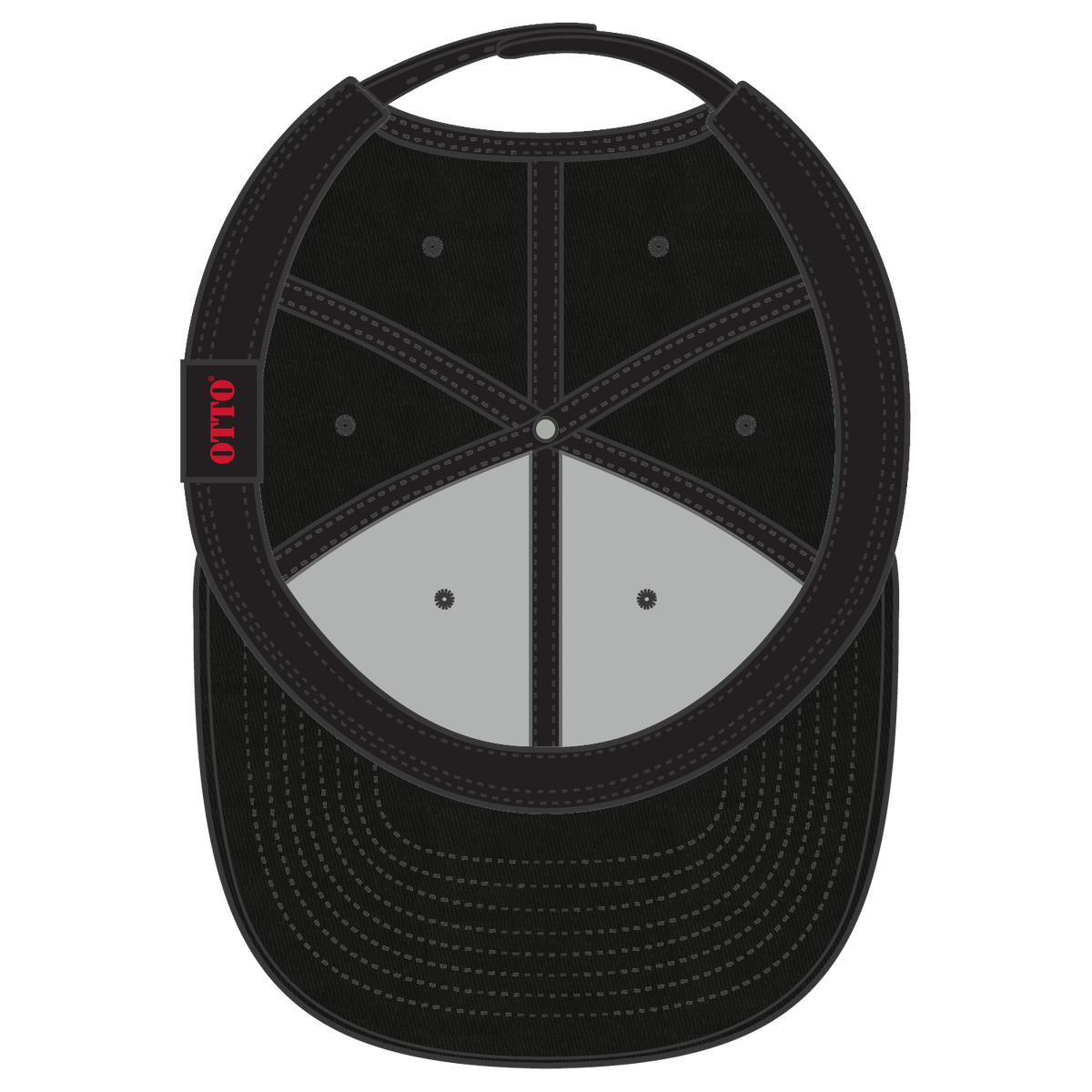 Inside View of 003 - Black OTTO CAP 6 Panel Mid Profile Baseball Cap