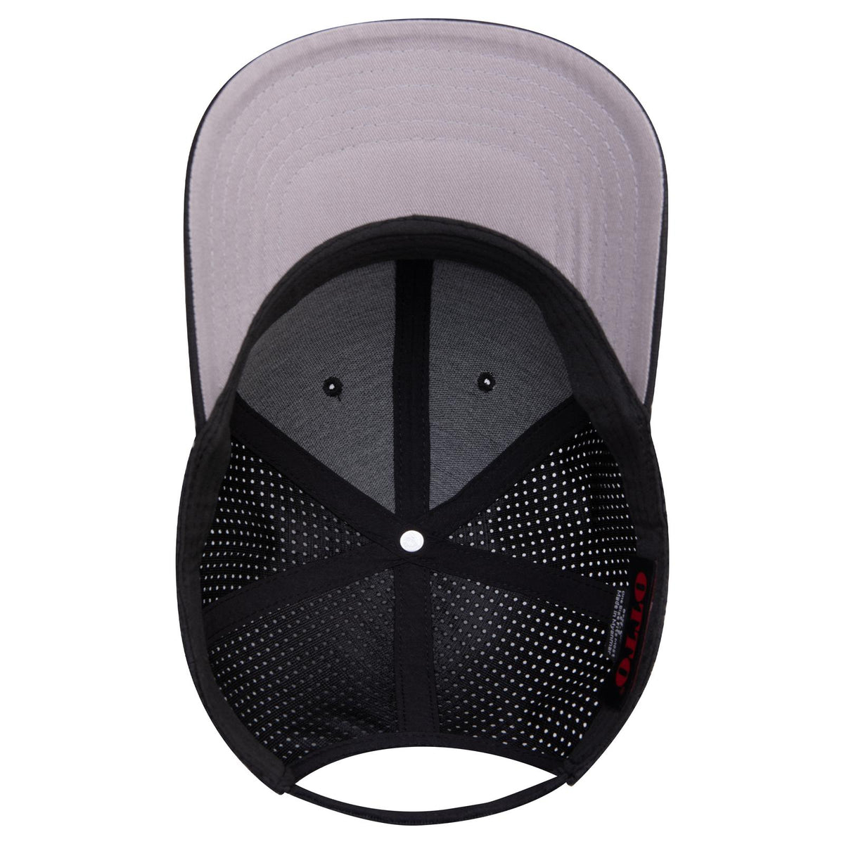 Inside View of 003 - Black OTTO CAP 6 Panel Mid Profile Baseball Cap
