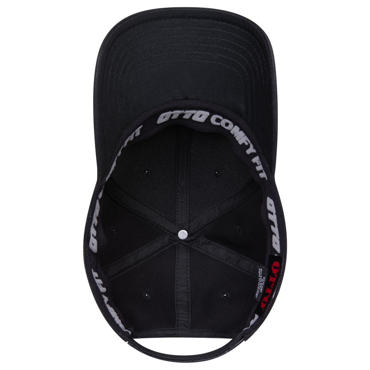 Inside View of 003 - Black OTTO CAP "OTTO COMFY FIT" 6 Panel Low Profile Baseball Cap