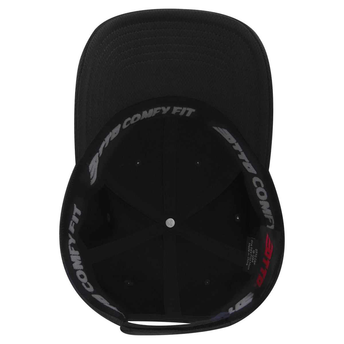 Inside View of 003 - Black OTTO CAP "OTTO COMFY FIT" 6 Panel Low Profile Baseball Cap