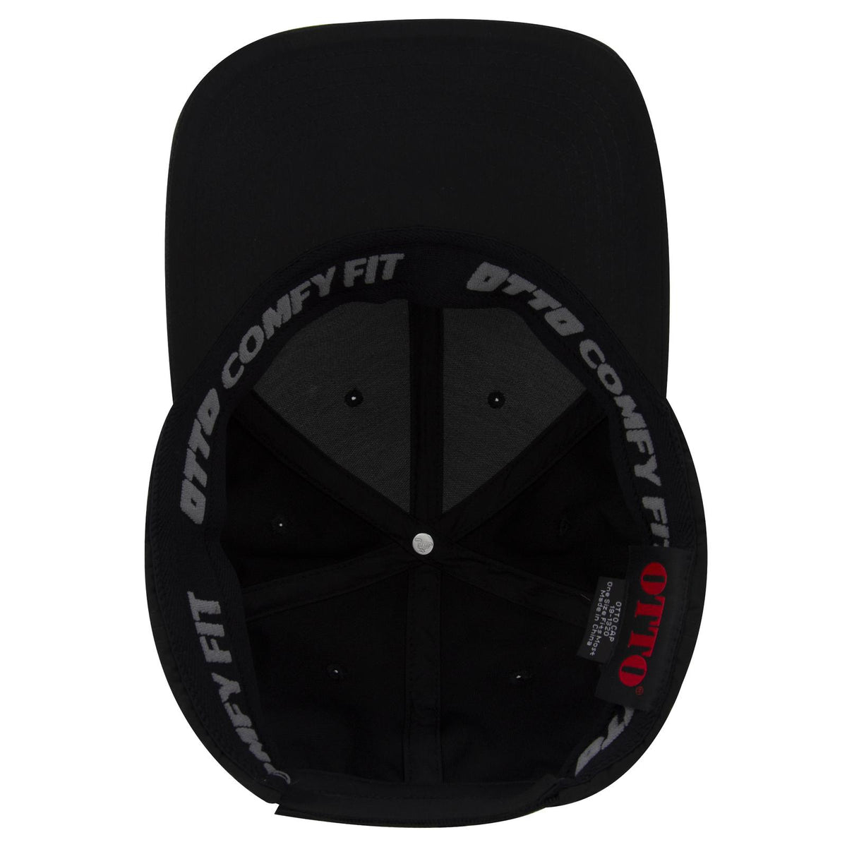 Inside View of 003 - Black OTTO CAP "OTTO COMFY FIT" 6 Panel Low Profile Baseball Cap