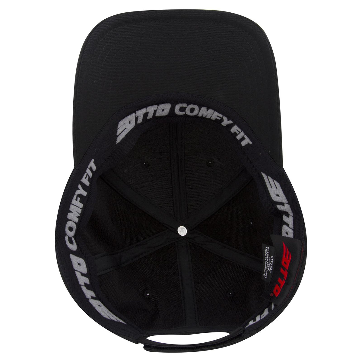 Inside View of 003 - Black OTTO CAP "OTTO COMFY FIT" 6 Panel Low Profile Baseball Cap