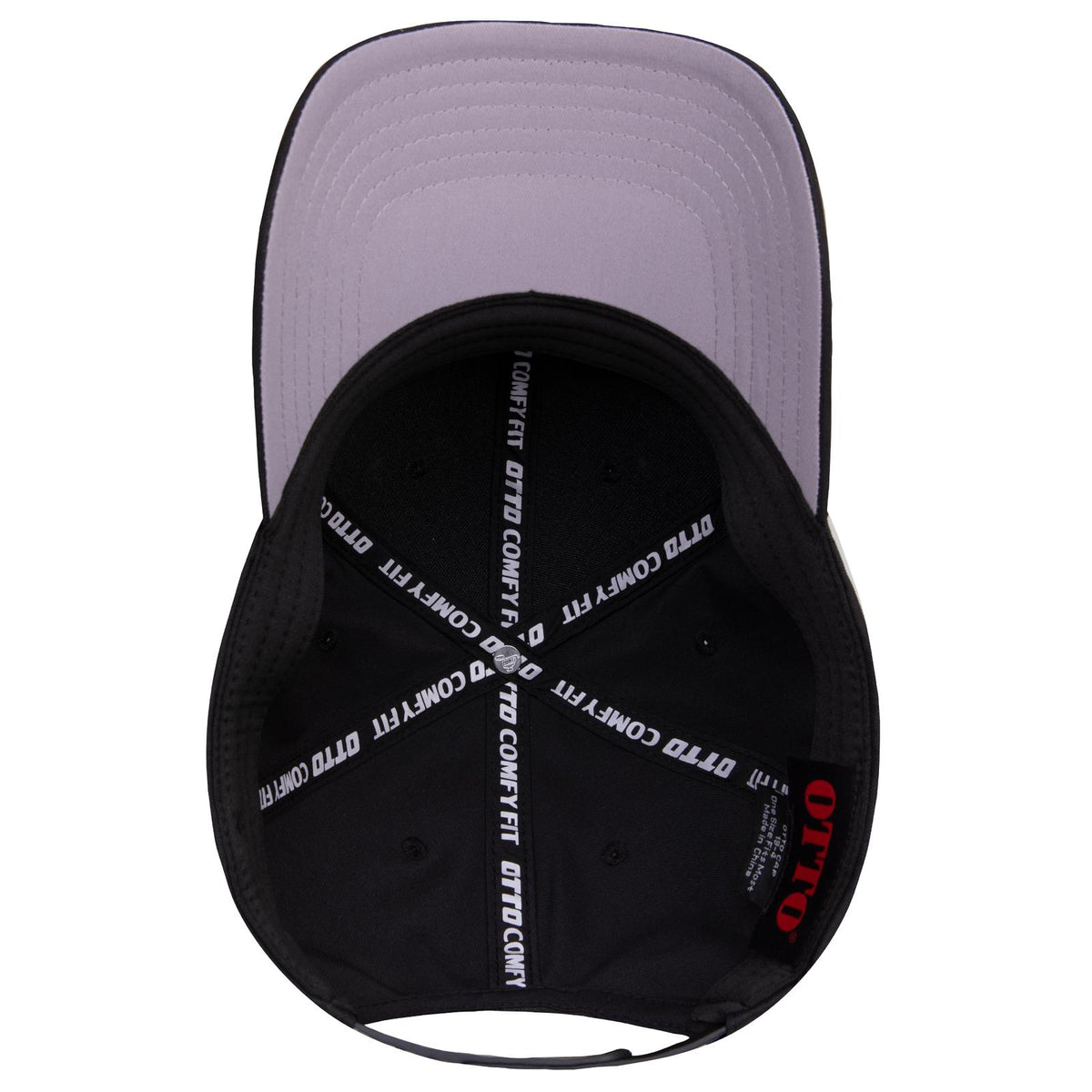 Inside View of 003 - Black OTTO CAP "OTTO COMFY FIT" 6 Panel Low Profile Baseball Cap