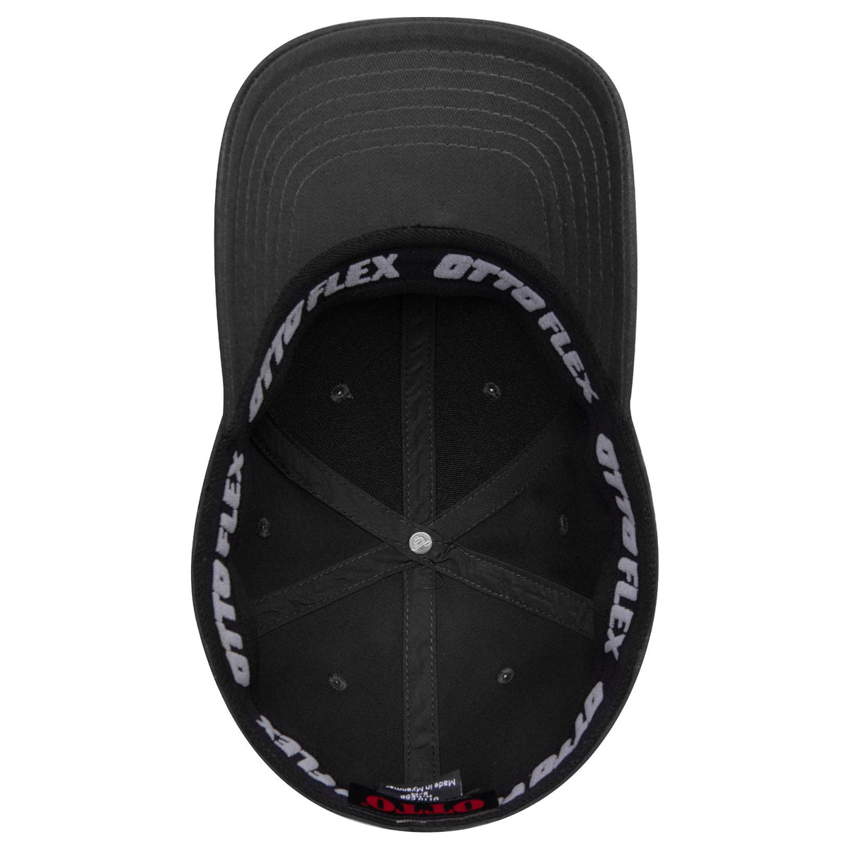 Inside View of 003 - Black OTTO CAP "OTTO FLEX" Fitted 6 Panel Low Profile Baseball Cap