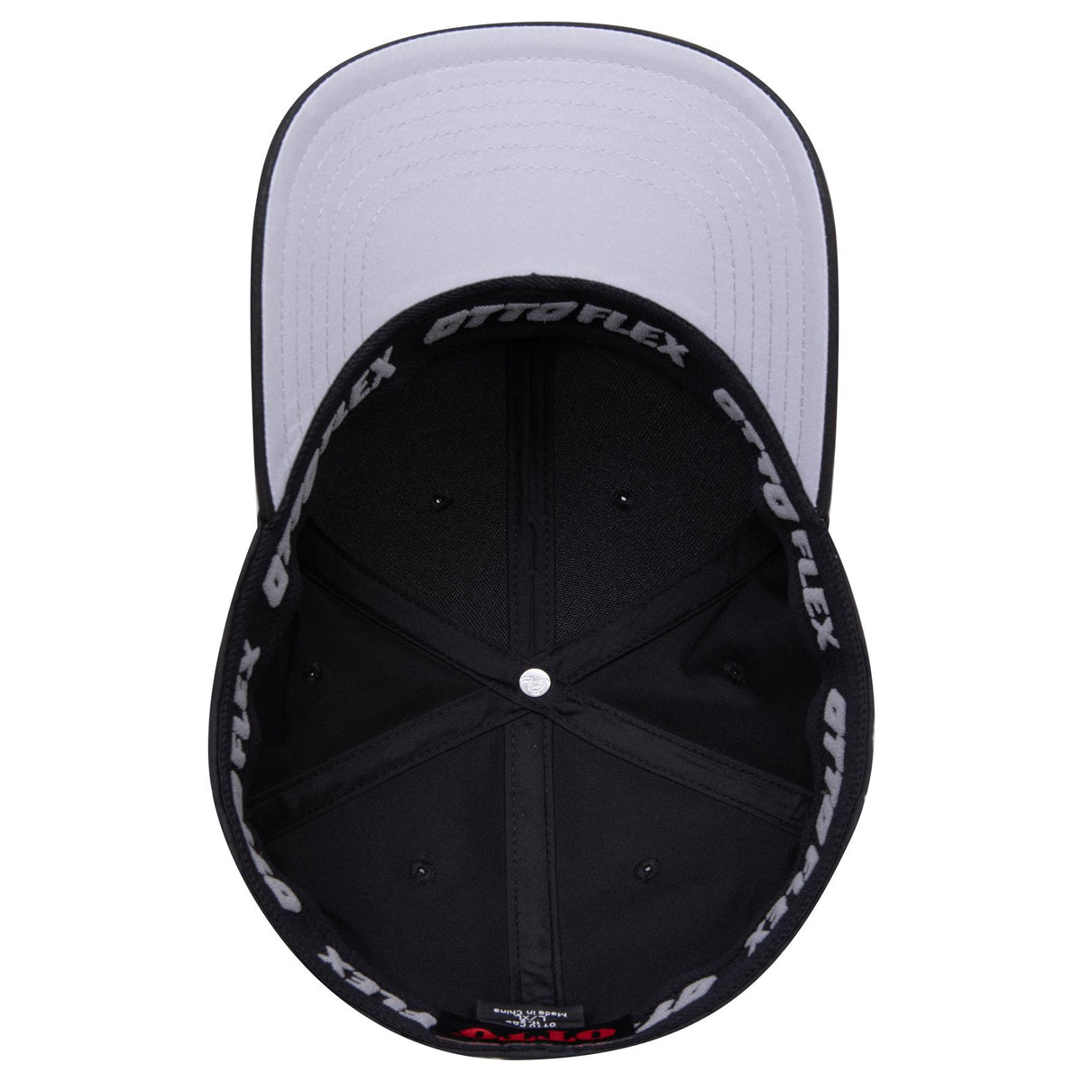 Inside View of 003 - Black OTTO CAP "OTTO FLEX" Fitted 6 Panel Low Profile Baseball Cap