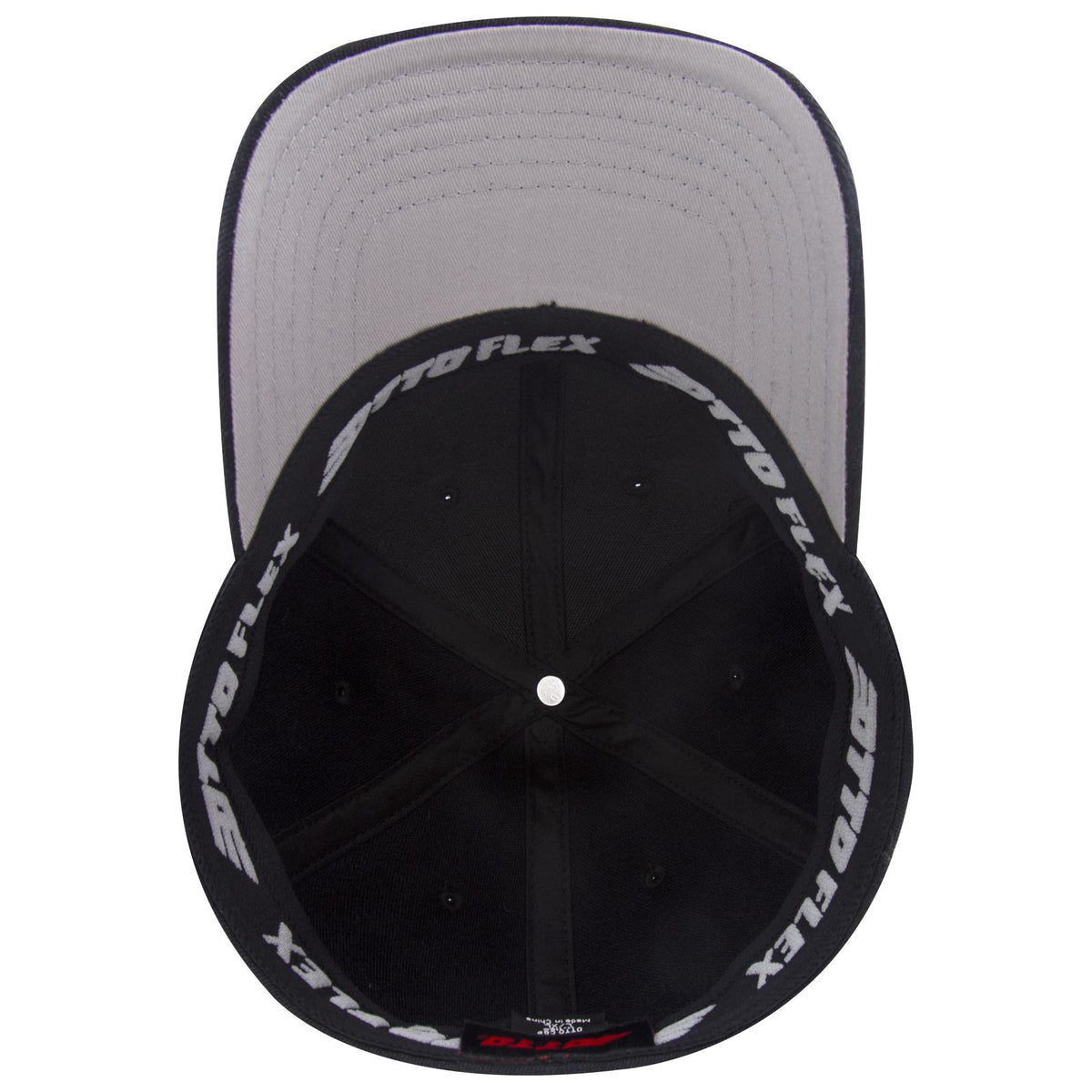 Inside View of 003 - Black OTTO CAP "OTTO FLEX" Fitted 6 Panel Low Profile Baseball Cap