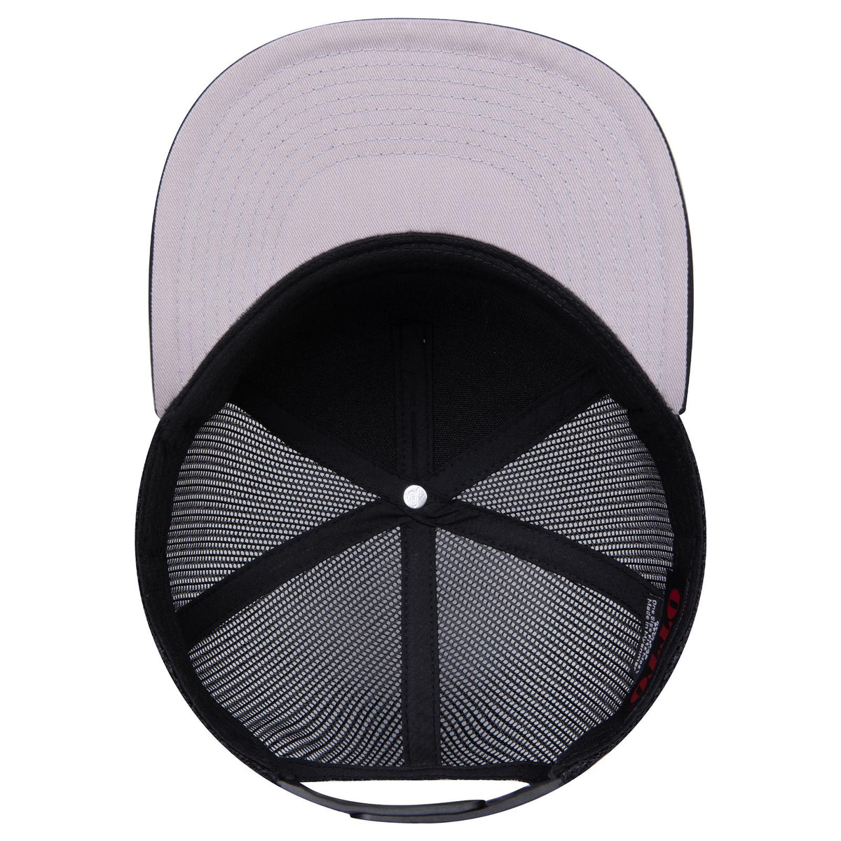Inside View of 003 - Black OTTO CAP "OTTO SNAP" 5 Panel Pro Style Mesh Back Trucker Snapback Hat