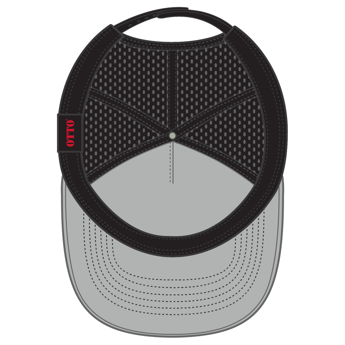 Inside View of 003 - Black OTTO CAP "OTTO SNAP" 5 Panel Pro Style Snapback Hat