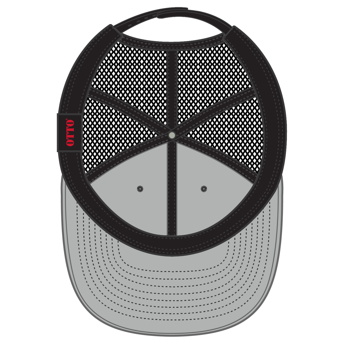 Inside View of 003 - Black OTTO CAP "OTTO SNAP" 6 Panel Pro Style Mesh Back Trucker Snapback Hat