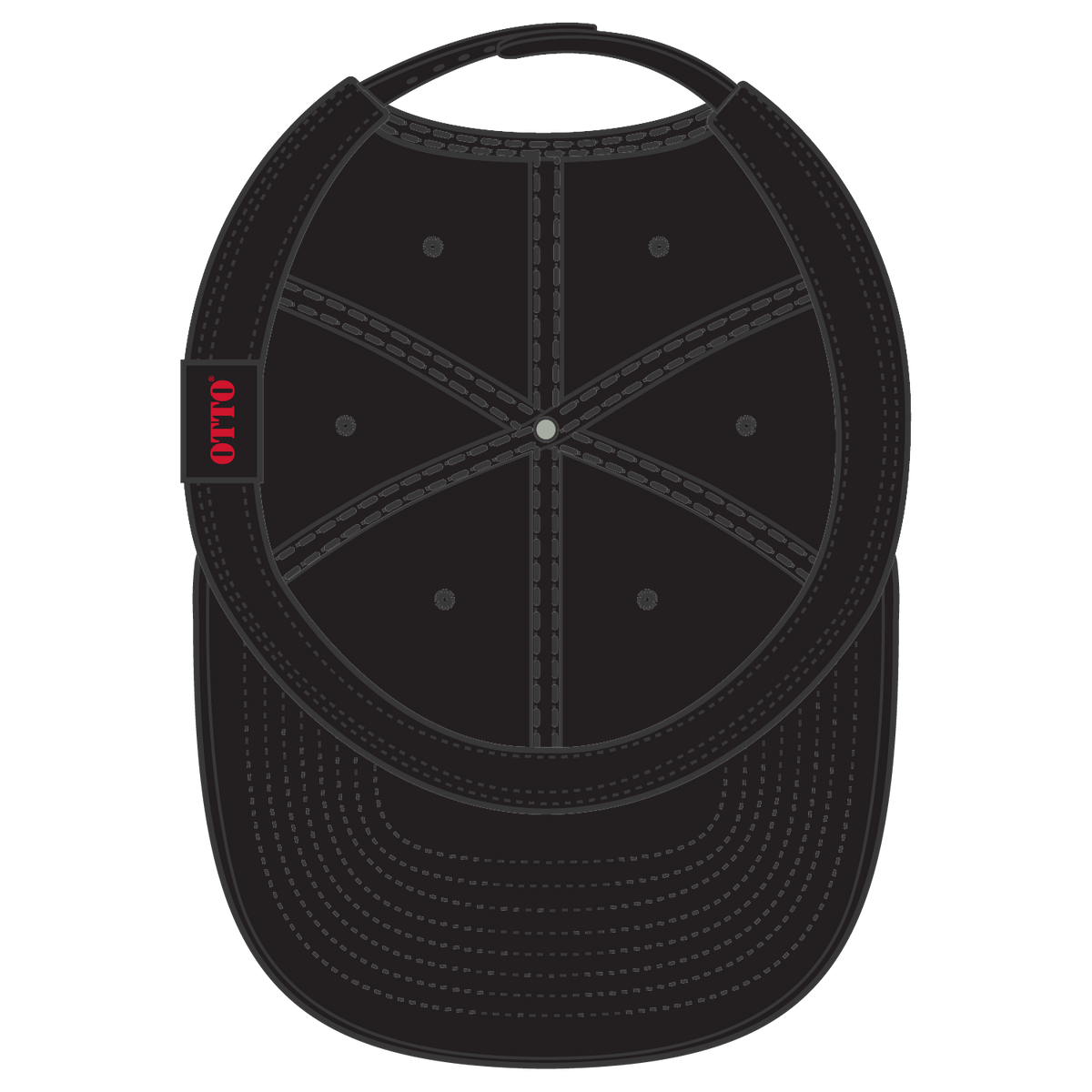 Inside View of 003 - Black OTTO CAP "OTTO SNAP" 6 Panel Pro Style Snapback Hat