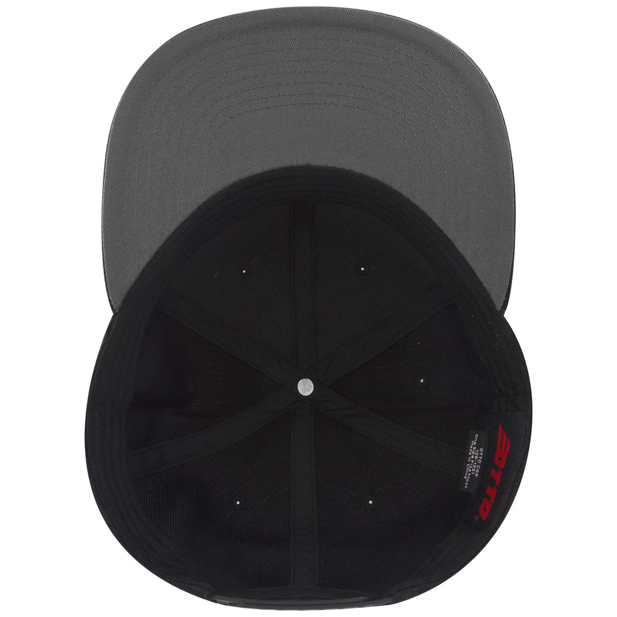 Inside View of 003 - Black OTTO CAP "OTTO SNAP" 6 Panel Pro Style Snapback Hat