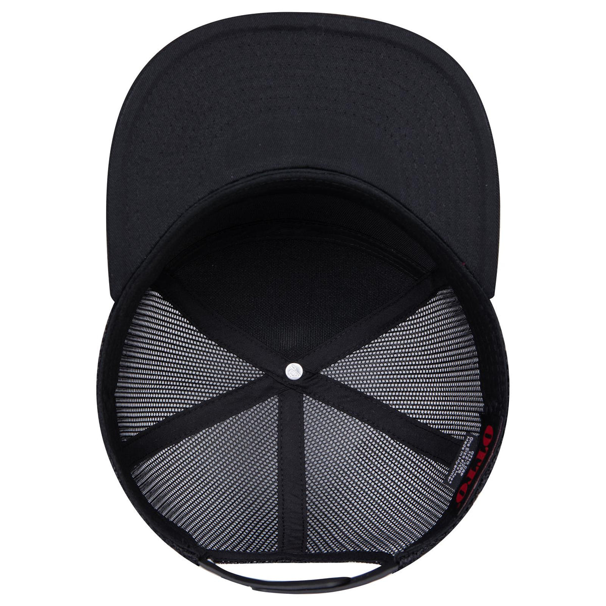 Inside View of 003 - Black OTTO CAP "OTTO SNAP" 7 Panel Pro Style Mesh Back Trucker Snapback Hat