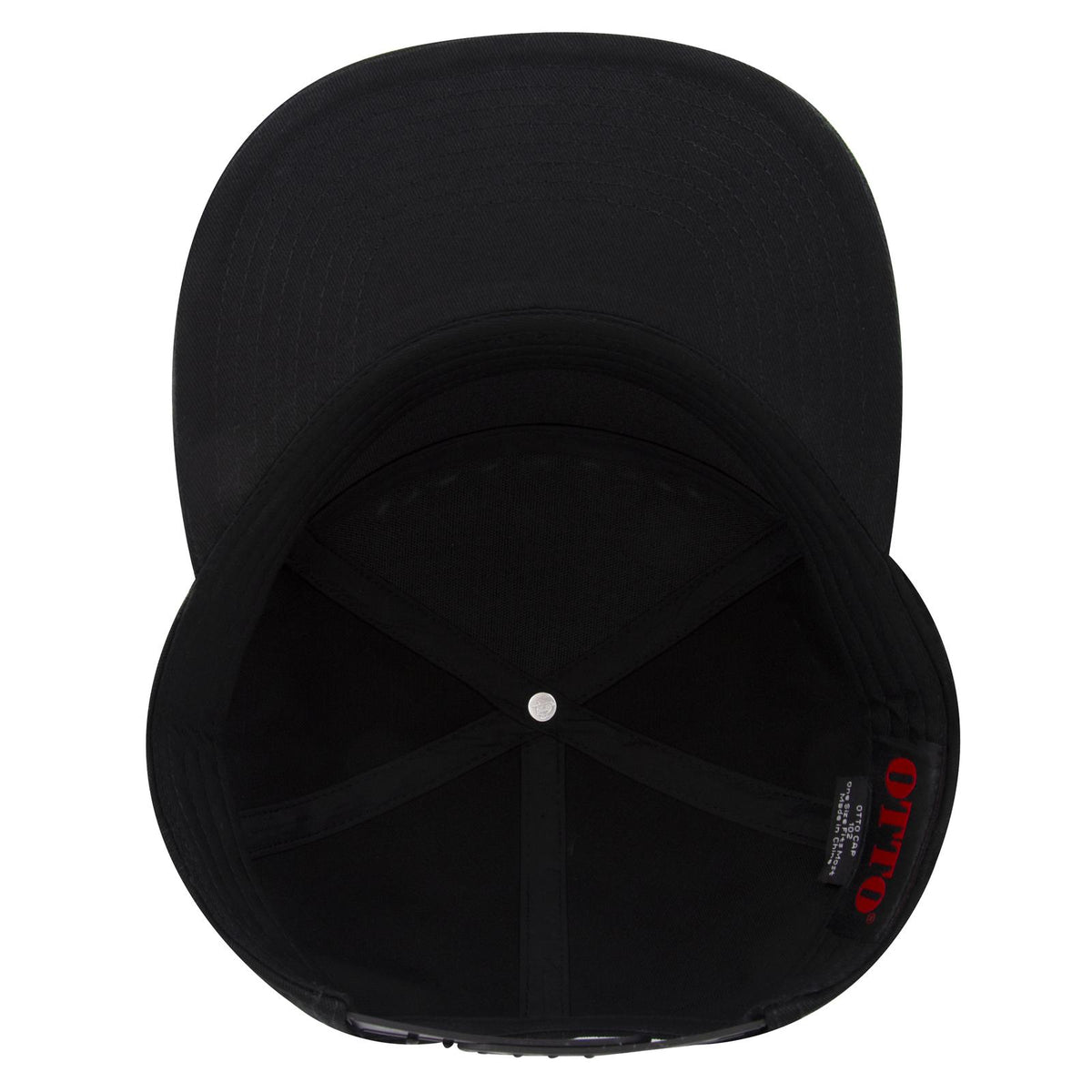 Inside View of 003 - Black OTTO CAP "OTTO SNAP" 7 Panel Pro Style Snapback Hat