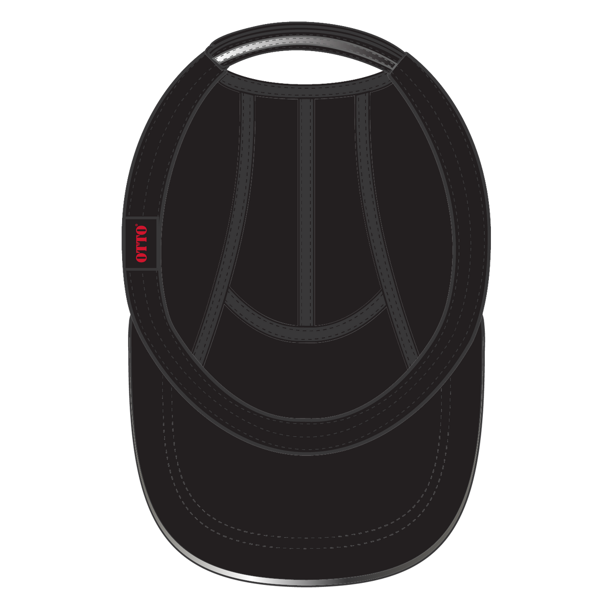 Inside View of 003 - Black OTTO CAP Reflective 5 Panel Running Cap