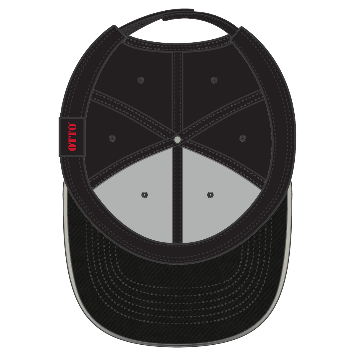 Inside View of 003 - Black OTTO CAP Reflective 6 Panel Low Profile Baseball Cap