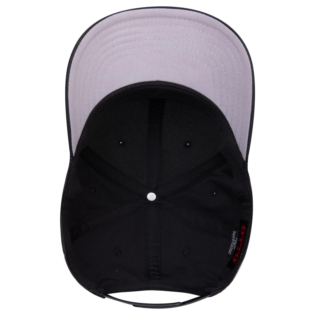 Inside View of 003 - Black OTTO CAP Seamless 6 Panel Mid Profile Baseball Cap
